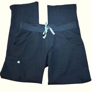 Figs scrub pants black with gray drawstring women’s size XS P